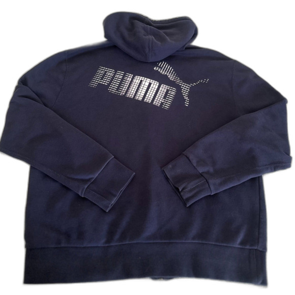 Puma Hooded Jacket Men’s Medium Blue Full Zip - Picture 2 of 3